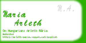 maria arleth business card